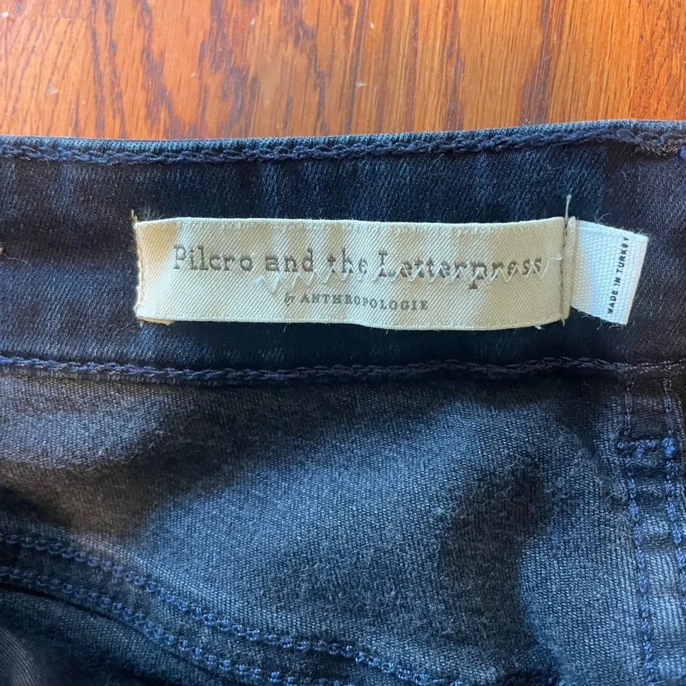 Pilcro and the Letterpress by Anthropologie High-Rise Dark Blue Skinny Jeans‎